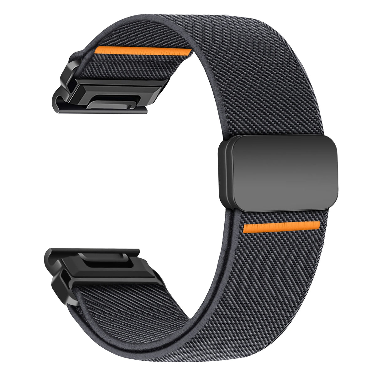 Gray Garmin QuickFit 22/26mm Woven Nylon Band with Magnetic Closure