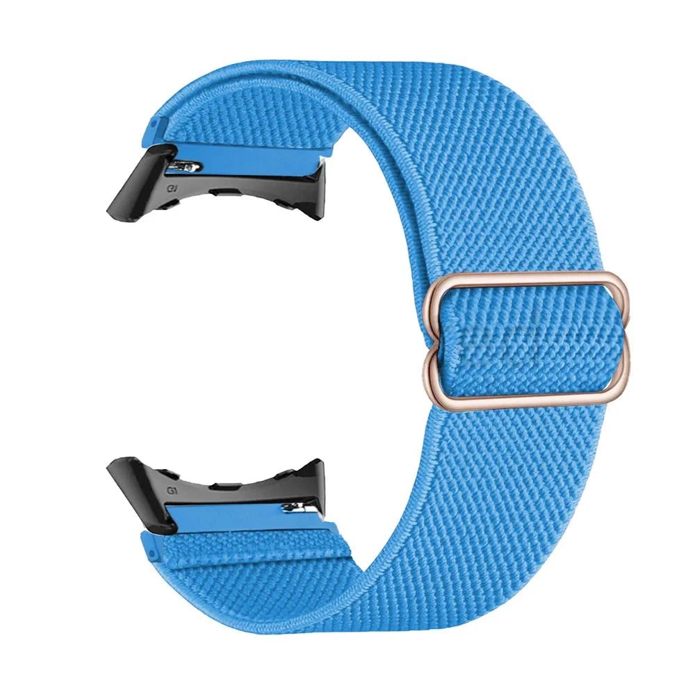 Blue Google Pixel Watch 5, 4 and 3 41mm Elastic Nylon Band, 31 Patterns