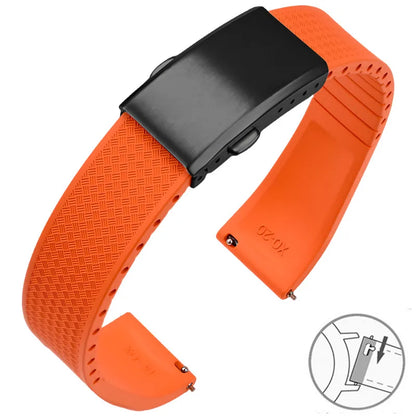 Garmin FKM Rubber Band in Orange with Black Clasp