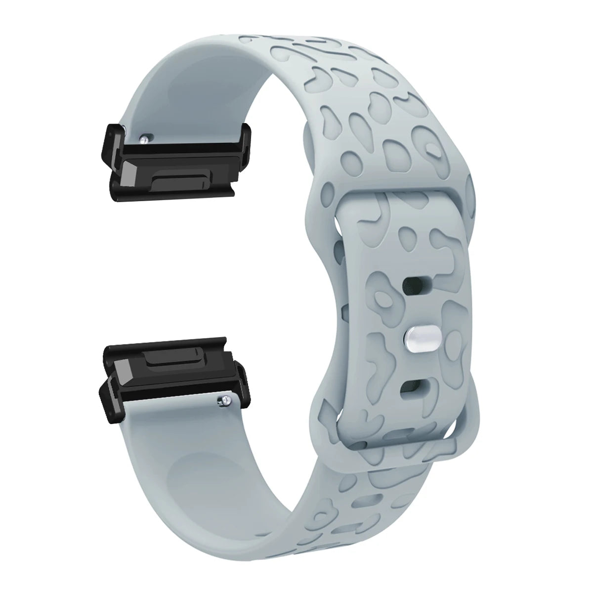 Gray Garmin QuickFit 22/26mm Embossed Silicone Band with Tuck Closure