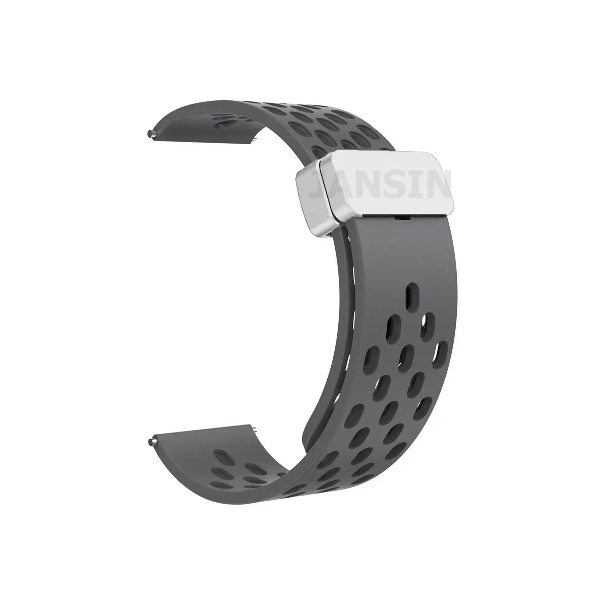 Amazfit Perforated Silicone Band with Magnetic Clasp - Dark Gray / Silver Clasp