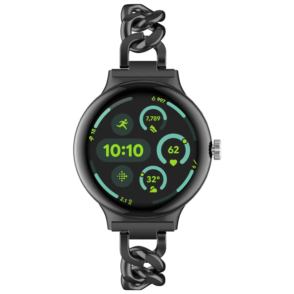 Google Pixel Watch 5, 4 and 3 Chain Link Stainless Steel Band