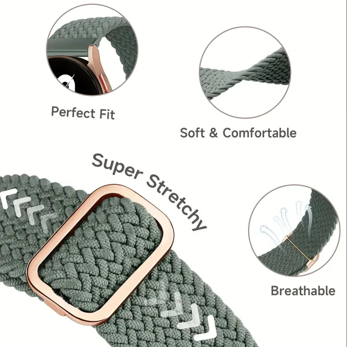 Garmin Braided Stretch Loop Band 3-Pack — braided loop with adjustable buckle