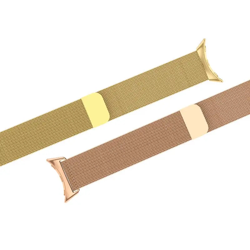 Gold and rose gold Milanese mesh straps