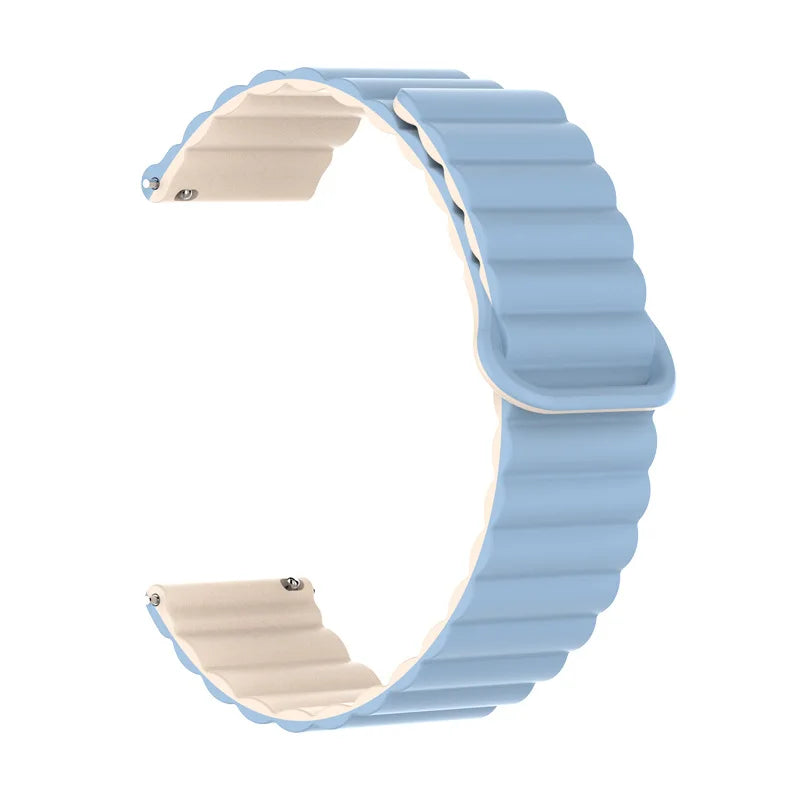 OnePlus Watch Magnetic Silicone Band Flexible Sport Strap in blue, designed for various OnePlus watch models.