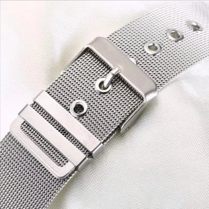 Garmin Milanese Mesh Buckle Band — buckle and holes close-up
