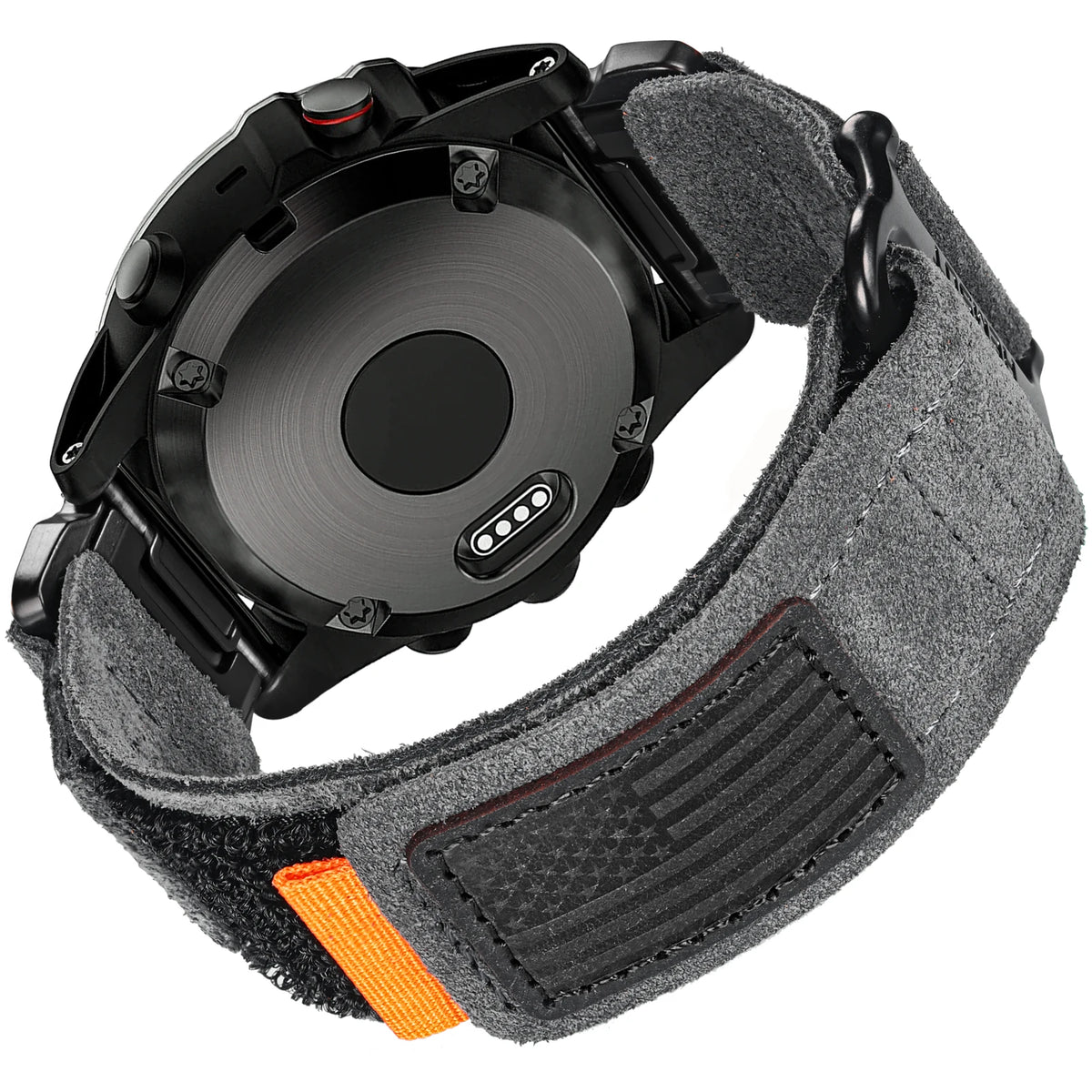Garmin QuickFit Leather Loop Band with Orange Tab in Gray