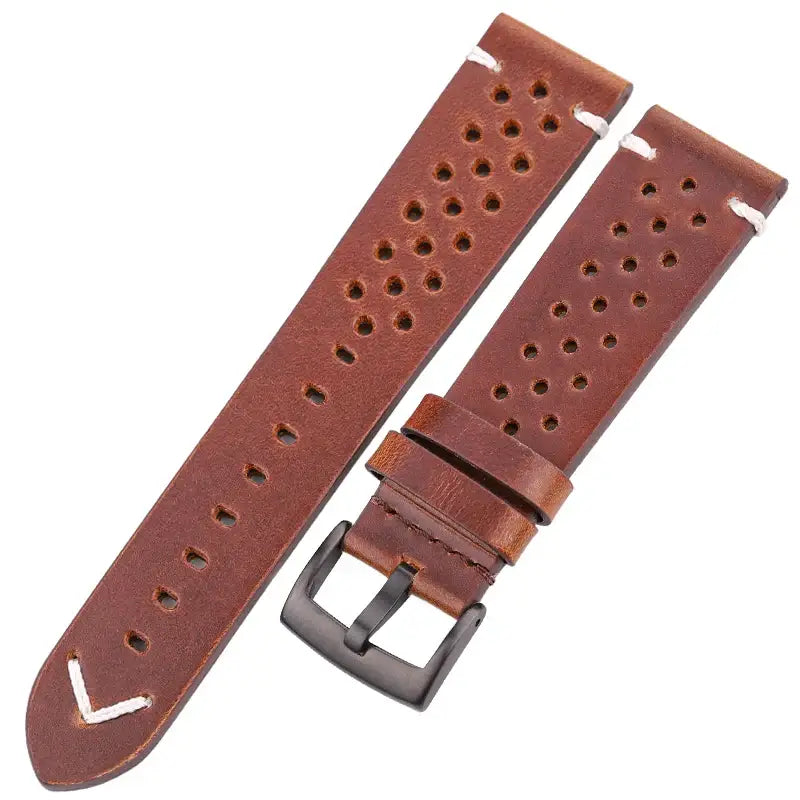 Samsung Galaxy Watch Rally Leather Band in Dark Brown / Black Buckle