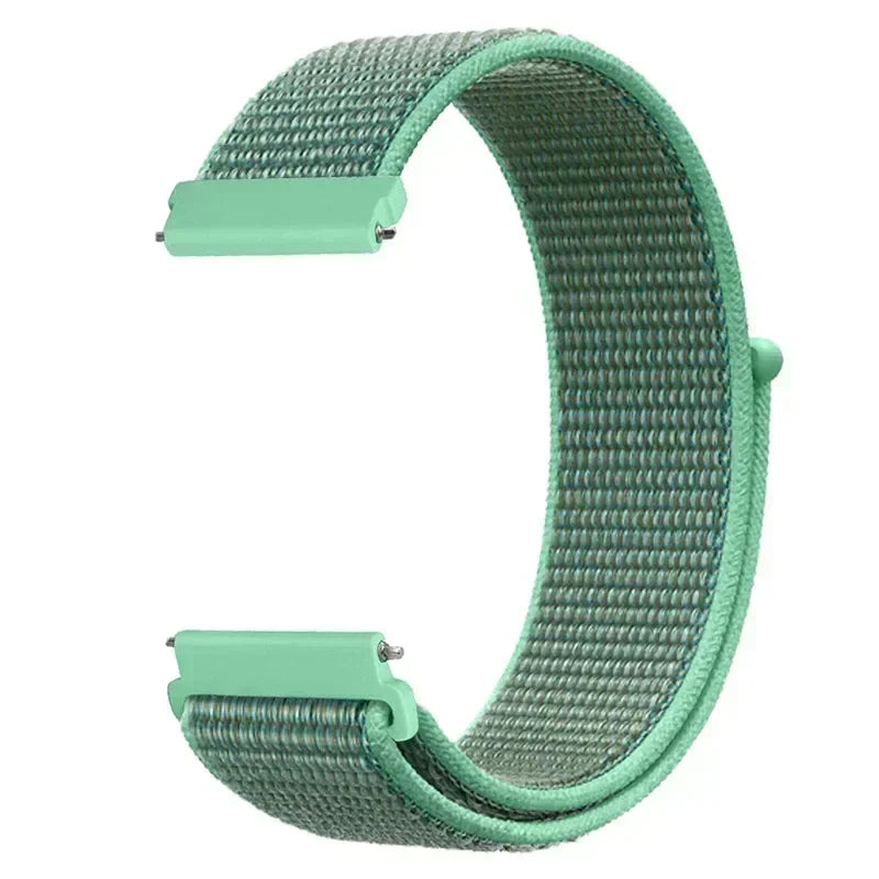 OnePlus Smartwatch Nylon Loop Band - Adjustable Velcro Sport Watch Strap in green fabric design.