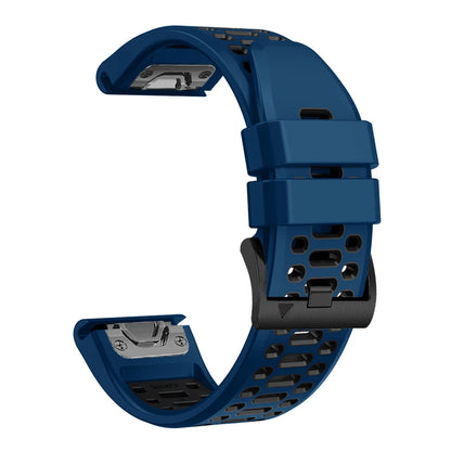 Navy / Black Garmin QuickFit 22/26mm Breathable Two-Tone Silicone Band