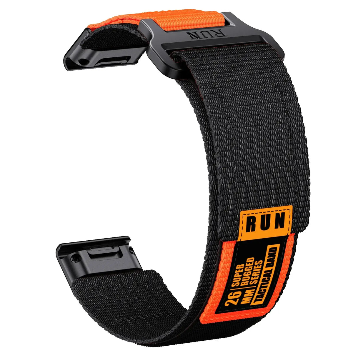 Garmin QuickFit Nylon Sports Loop Band in Black / Orange