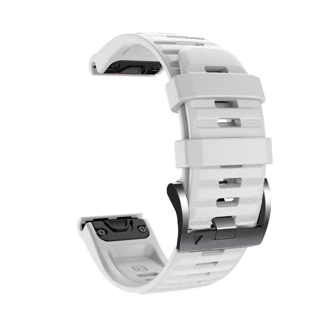 White Garmin QuickFit 22/26mm Silicone Band, Camo and Solid Colors