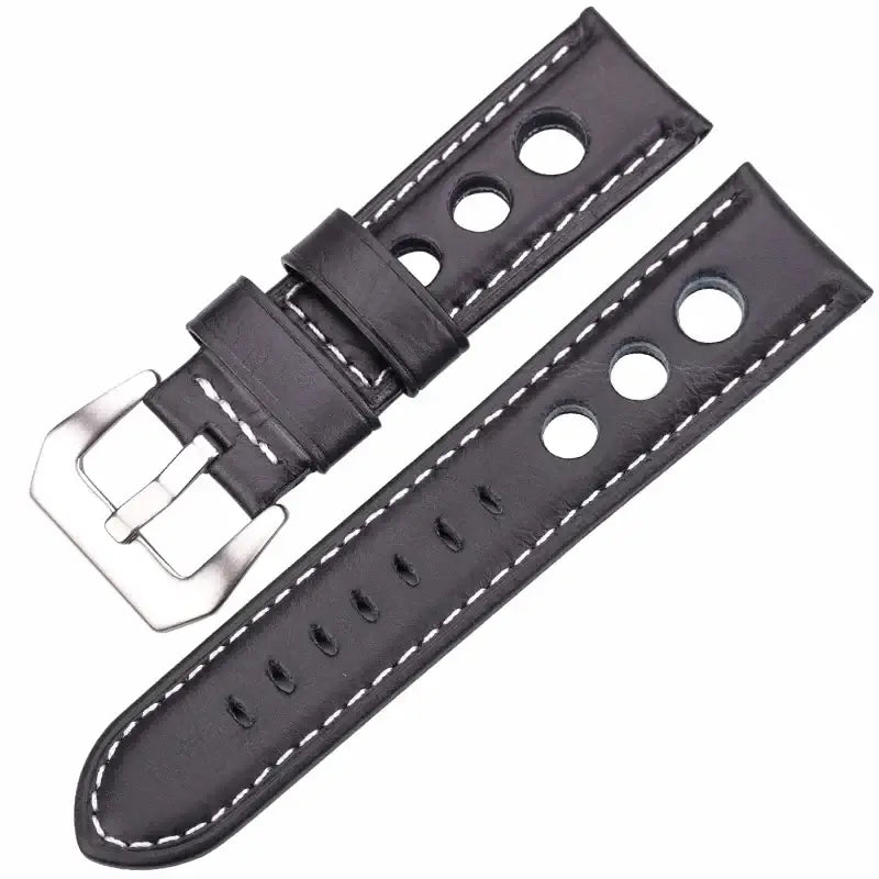 Suunto Three-Hole Leather Rally Band - Black