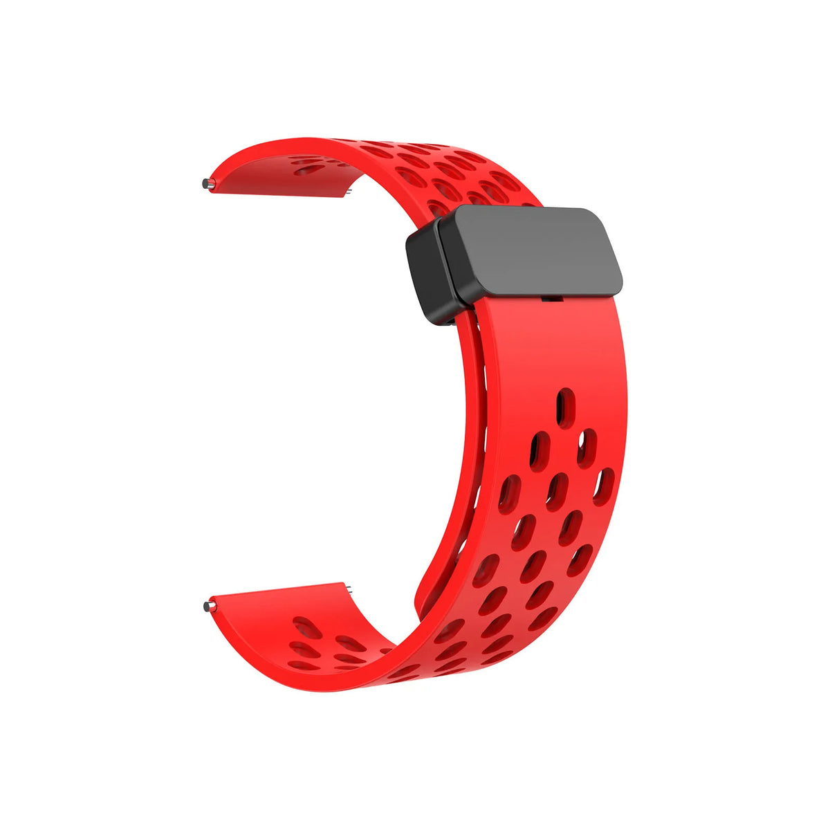 COROS Perforated Silicone Band with Magnetic Clasp – Red / Black Clasp