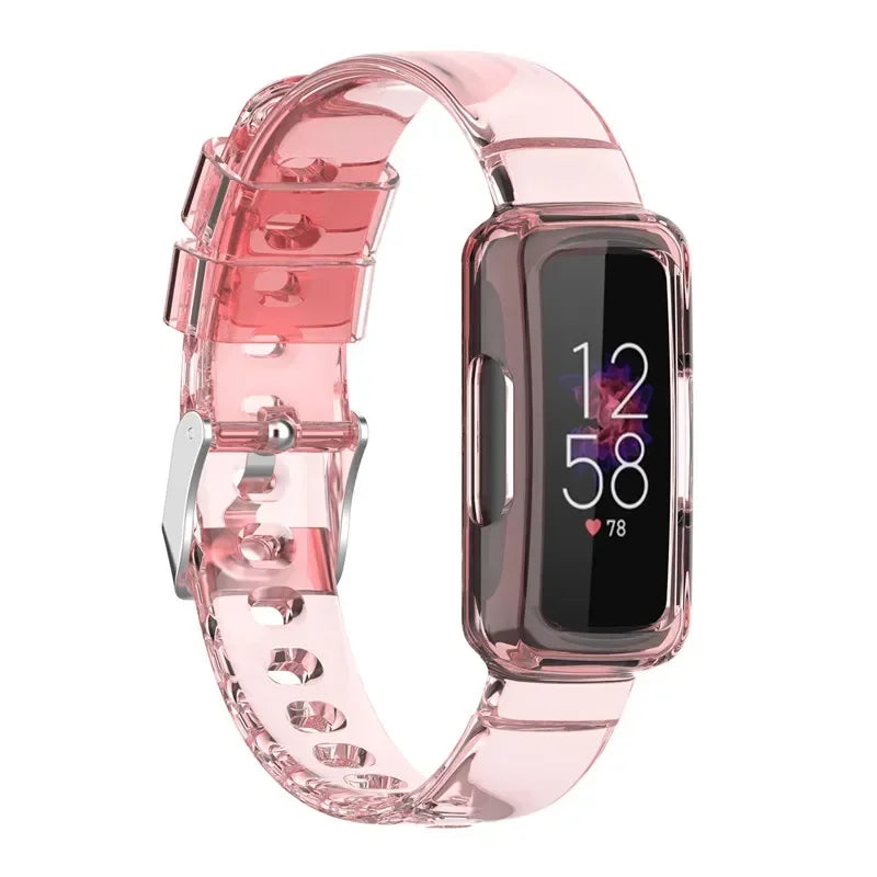 Fitbit Luxe Transparent Case-and-Band Strap - Transparent Pink