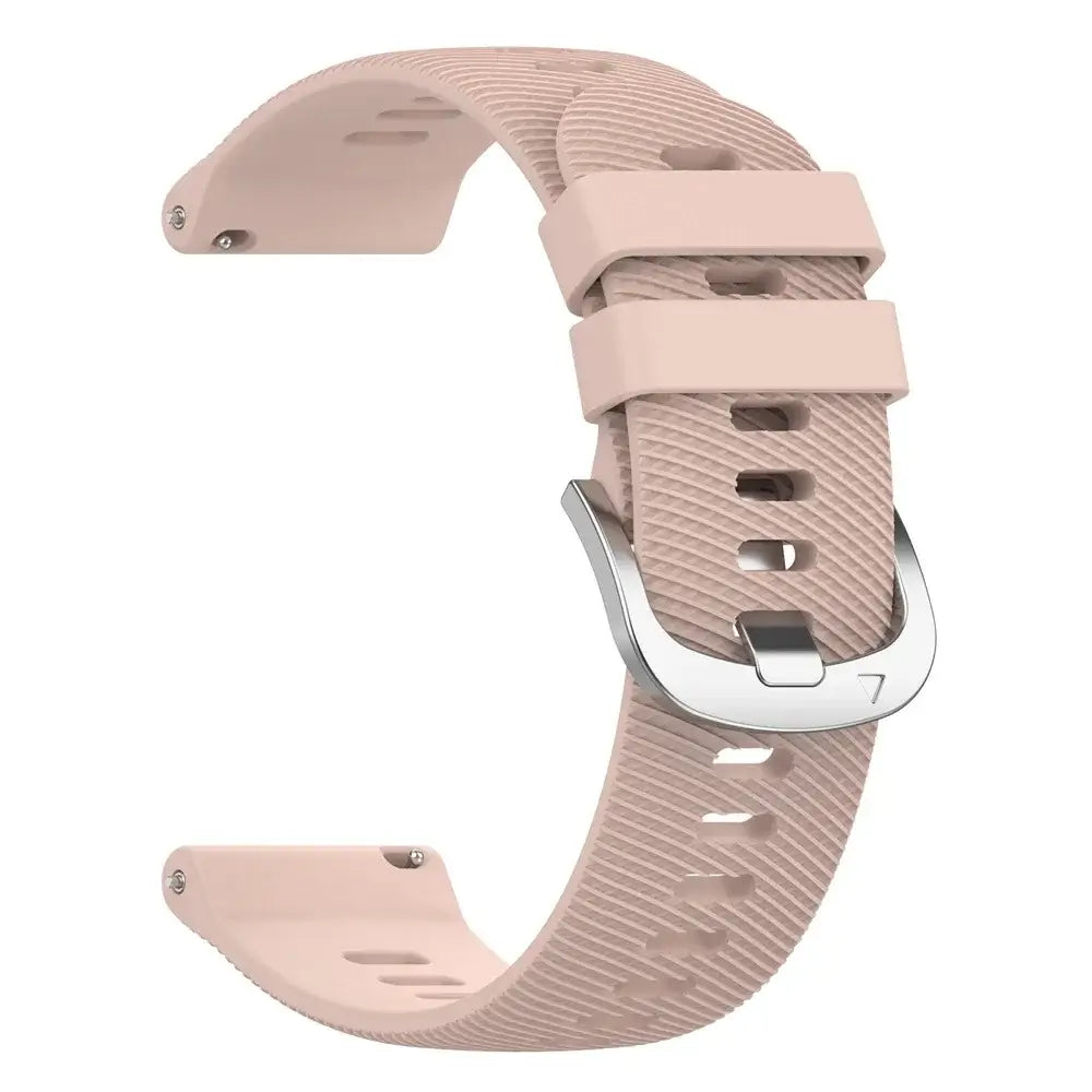 Amazfit Textured Silicone Band with Color and Buckle Options — Light Pink / Silver Buckle