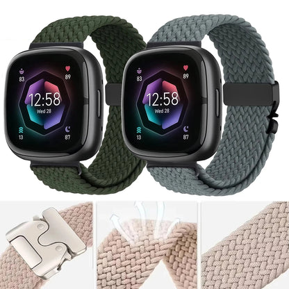 Fitbit Versa 4, Versa 3, Sense 2 and Sense Braided Band, Parachute Clip