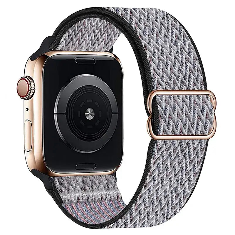 Gray / Black Chevron adjustable stretch nylon Apple Watch band