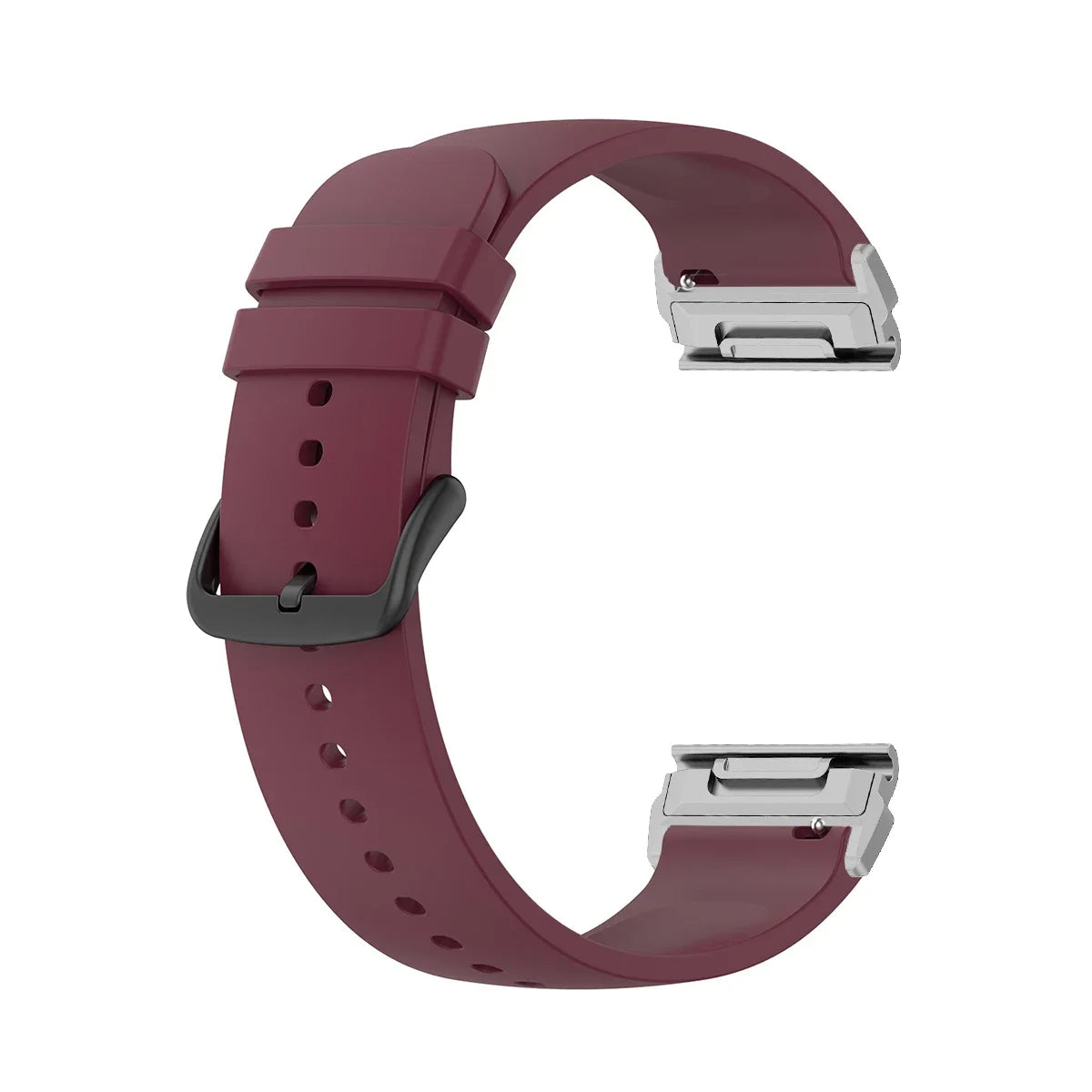 Garmin QuickFit Smooth Silicone Buckle Band in Burgundy / Silver