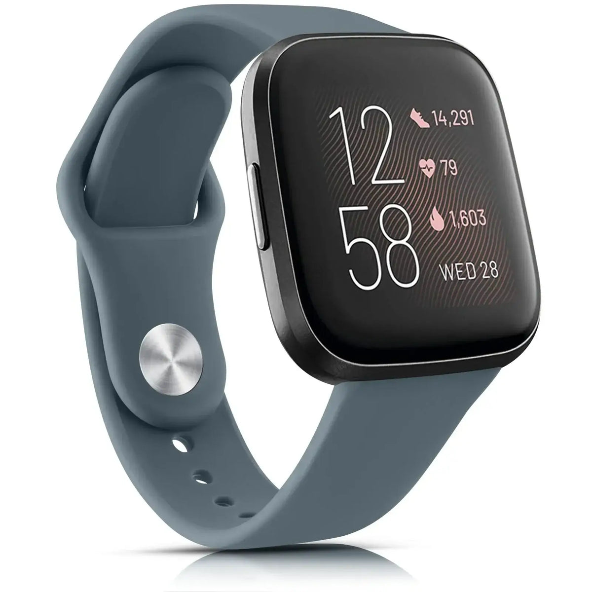 Fitbit Versa & Sense Silicone Pin-and-Tuck Band - Blue Gray