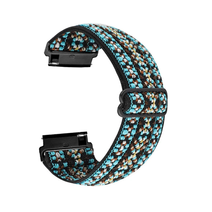 Teal / Black Garmin 18/20/22mm Quick Release Elastic Nylon Band