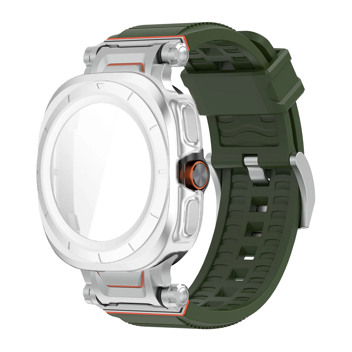 Samsung Galaxy Ultra/Ultra2 Silicone Sport Watch Band - Acrylic Case in SL Green, designed for 47mm models.