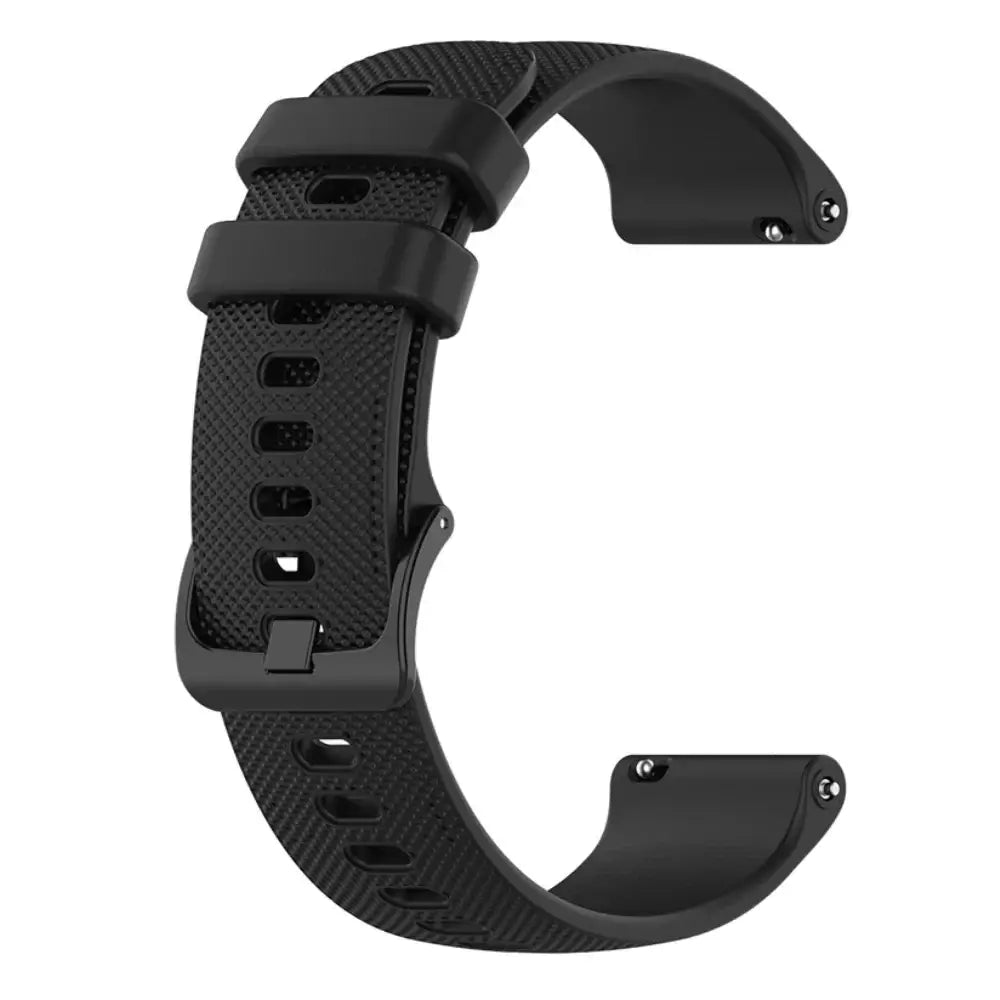 Amazfit Textured Silicone Sport Band in Solid and Two-Tone Colors — Black / Matching Buckle