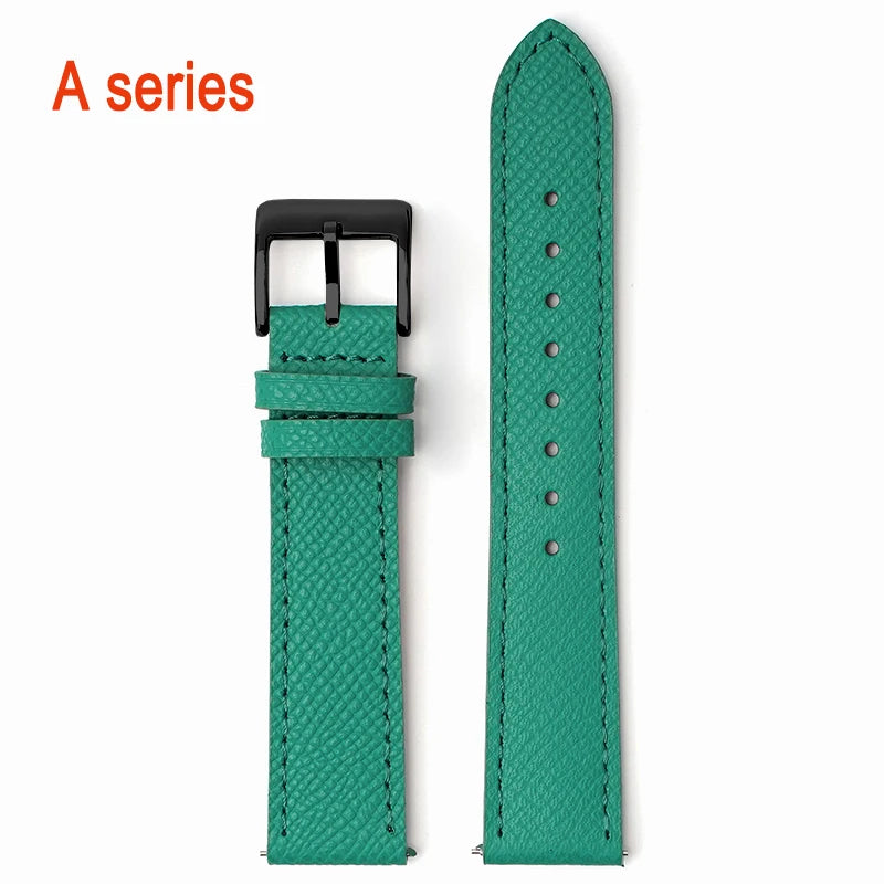 Garmin Epsom Leather Band in Green with Black Buckle
