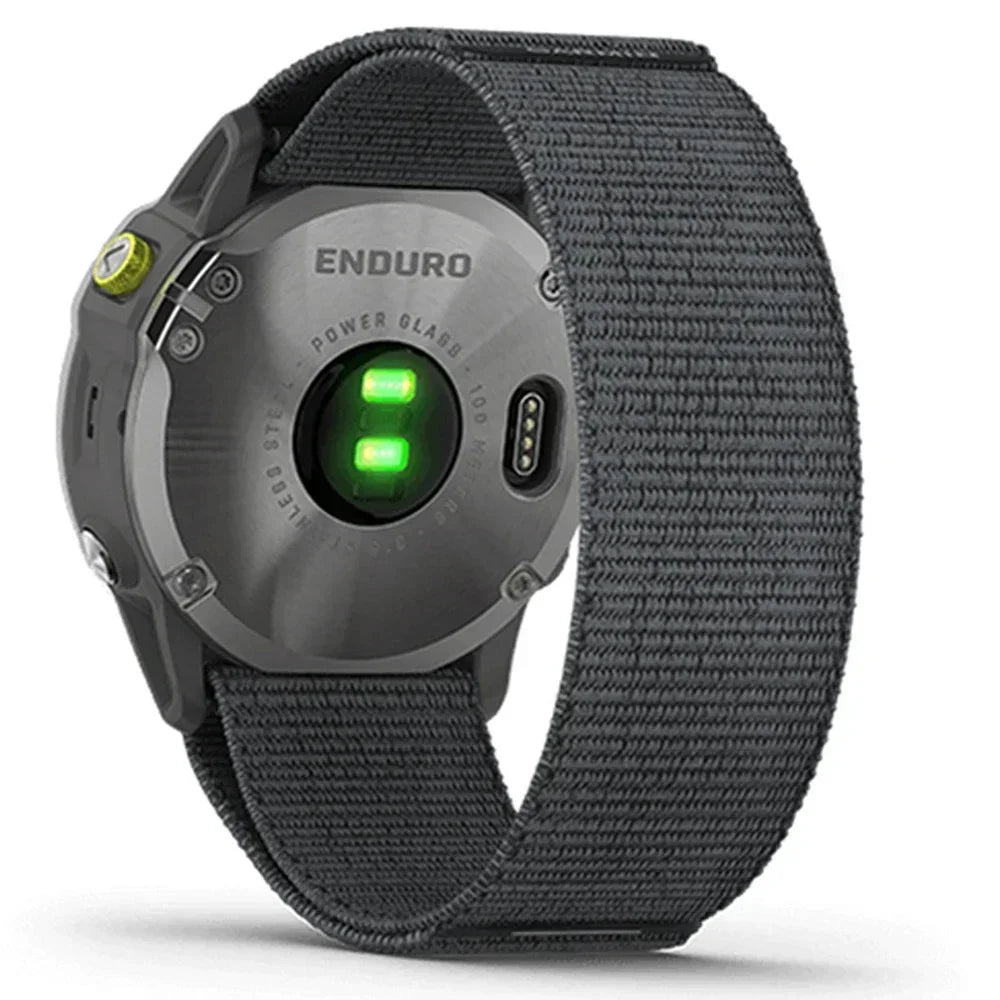 Dark Gray Garmin QuickFit 22/26mm Canvas Nylon Loop Band