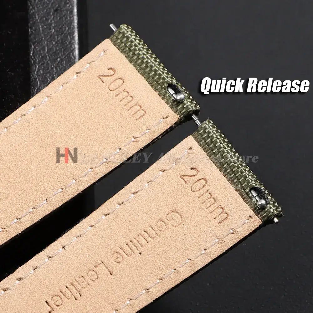 Amazfit Sailcloth Nylon Watch Band with Butterfly Clasp - Leather lining and spring bars