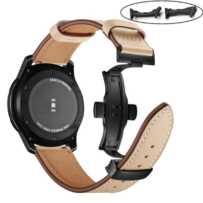 Black - Black Clasp Google Pixel Watch 5, 4 and 3 45mm Leather Band, Butterfly Clasp