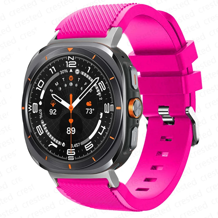 Samsung Galaxy Silicone Sport Watch Band - 20mm/Ultra+Ultra2 in pink, designed for fitness and everyday wear.