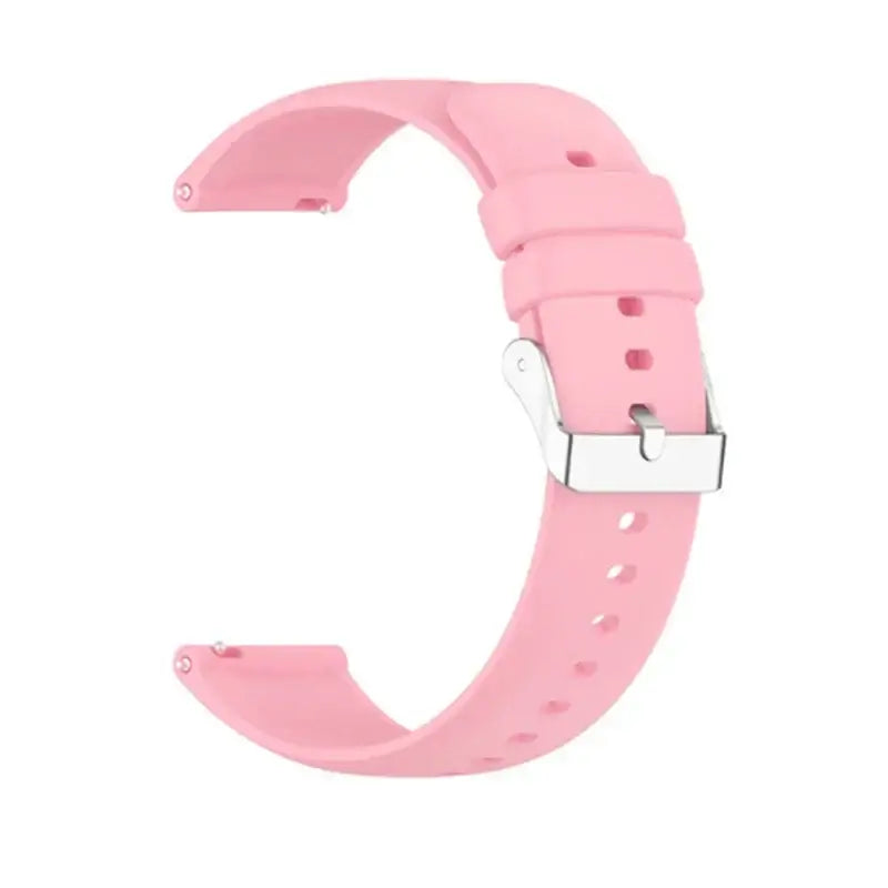 Amazfit Smooth Silicone Watch Band with Pin Buckle - Pink - Silver Buckle