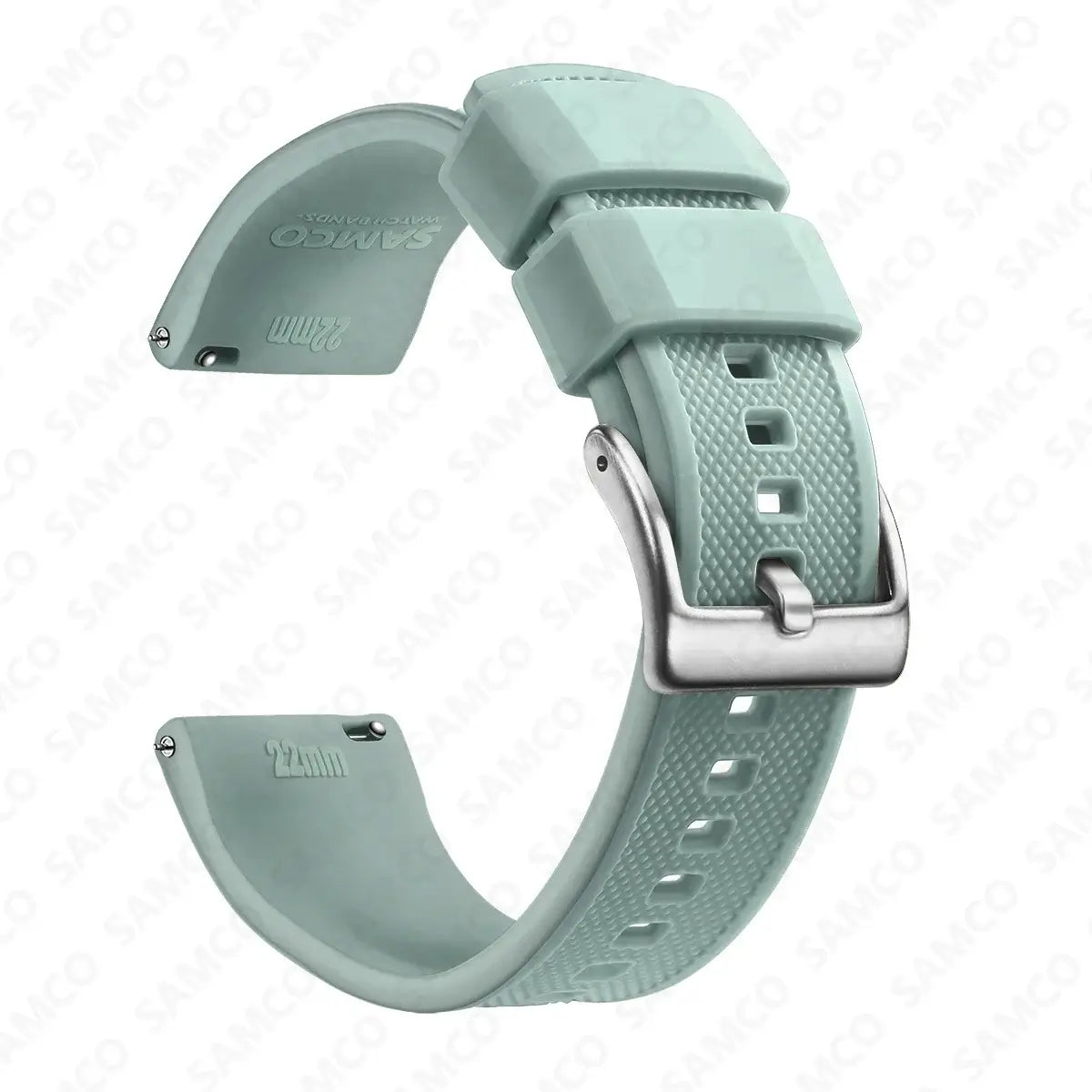 Amazfit Textured Silicone Band with Buckle Choices — Pale Sage / Silver Buckle