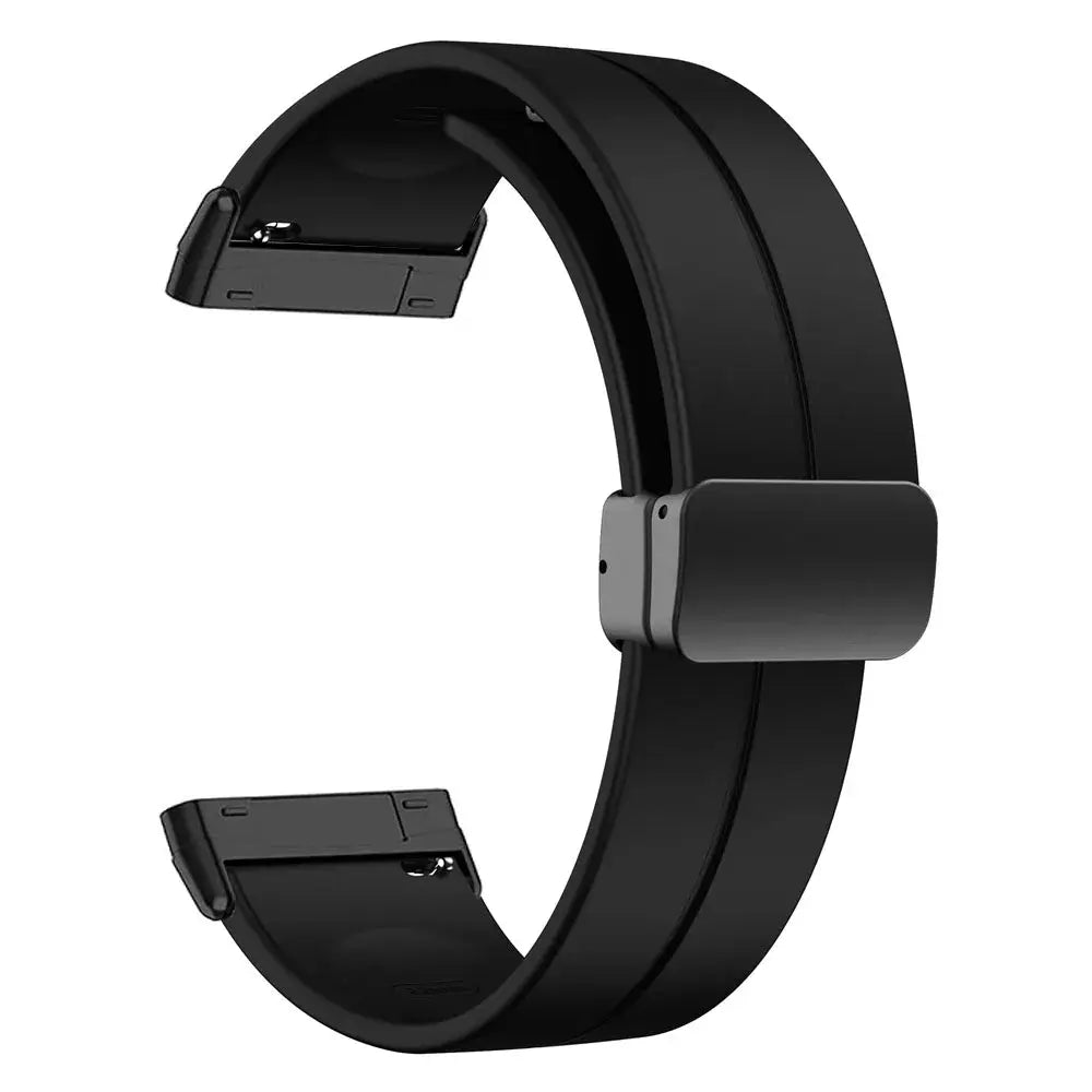 Fitbit Versa 3/4 & Sense 1/2 Magnetic Silicone Band - Black