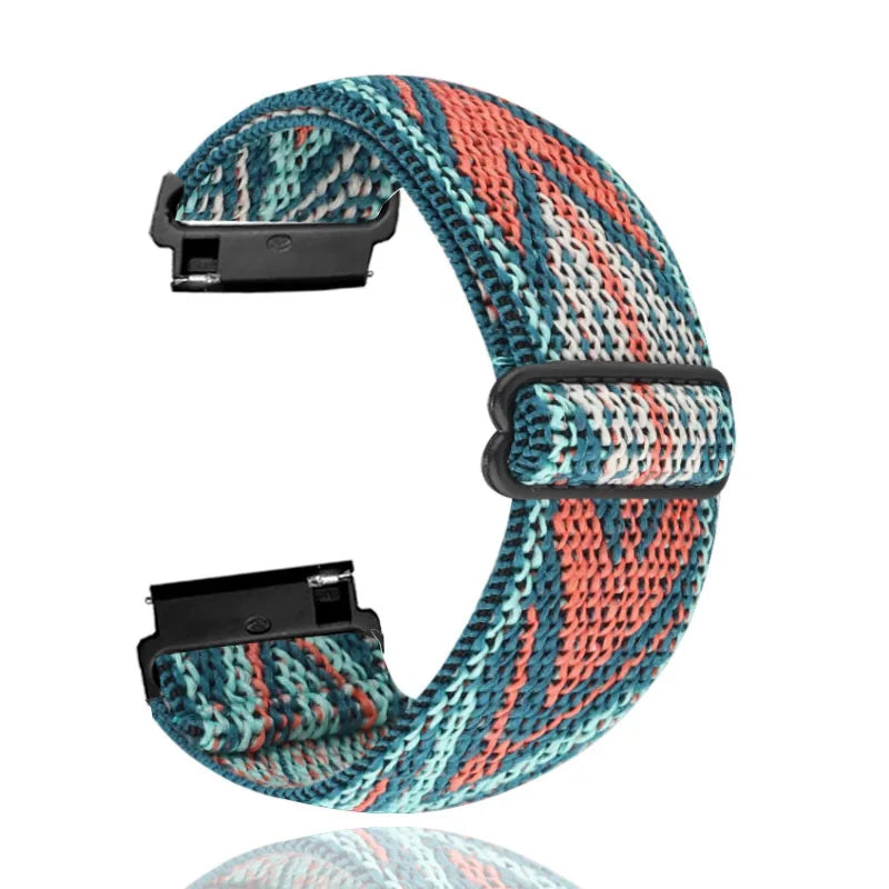 Multicolor Geometric Garmin 18/20/22mm Quick Release Elastic Nylon Band