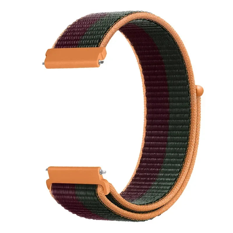 COROS Adjustable Nylon Loop Watch Band in Colors & Camo - Cherry Green Orange