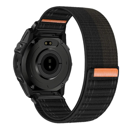Black Garmin QuickFit 20/22/26mm Lightweight Nylon Loop Band