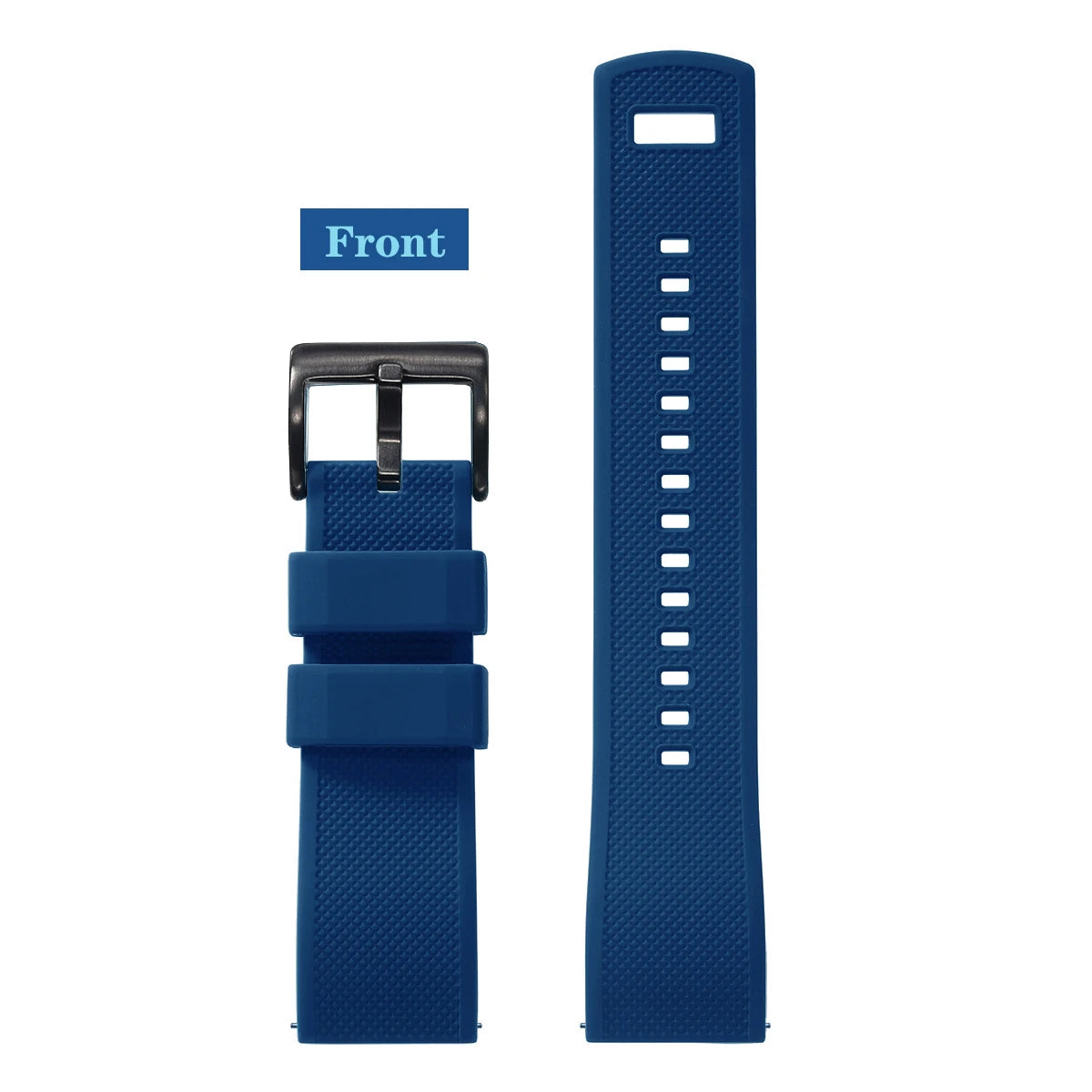 Motorola Moto Textured Silicone Band with Buckle Choices — Blue strap outer surface