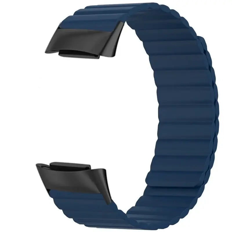 Fitbit Charge 5 & 6 Magnetic Silicone Wrap Band in Navy Blue