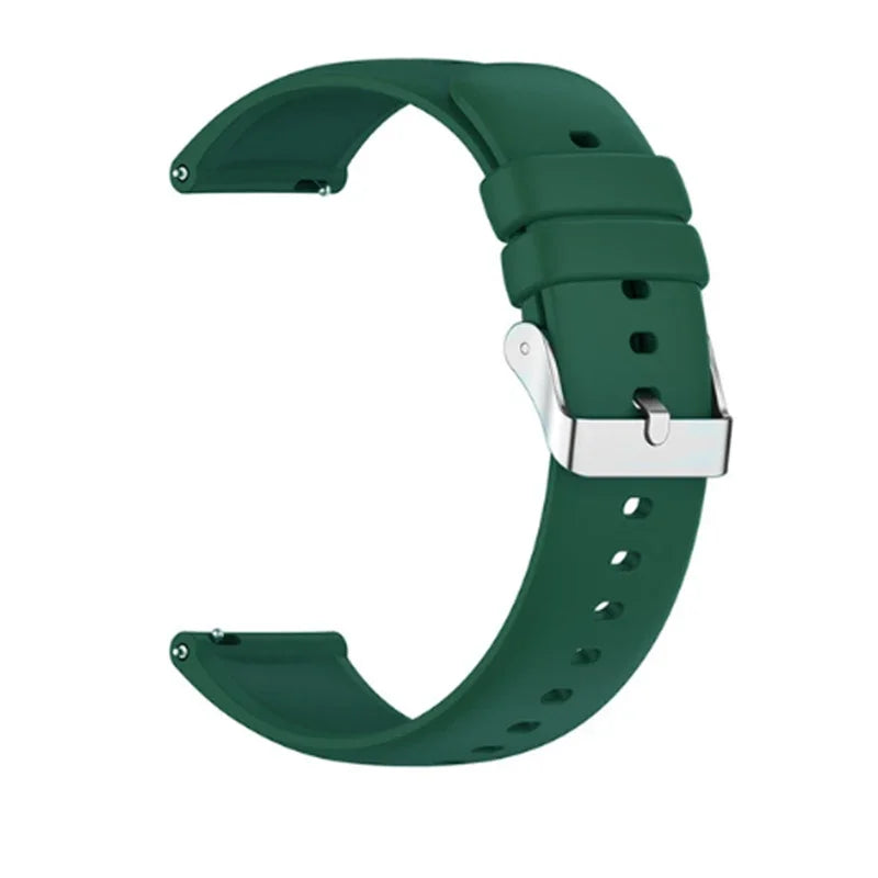 Motorola Moto Watch Bands Silicone Replacement Strap with Metal Buckle in green color, comfortable and flexible design.