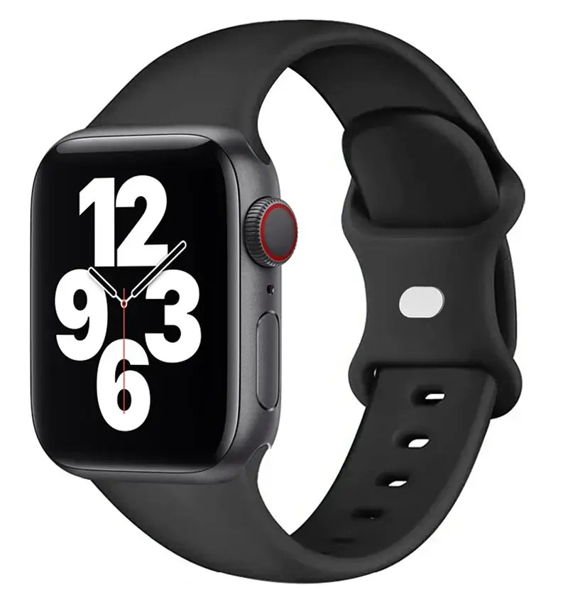 Black classic silicone Apple Watch sport band