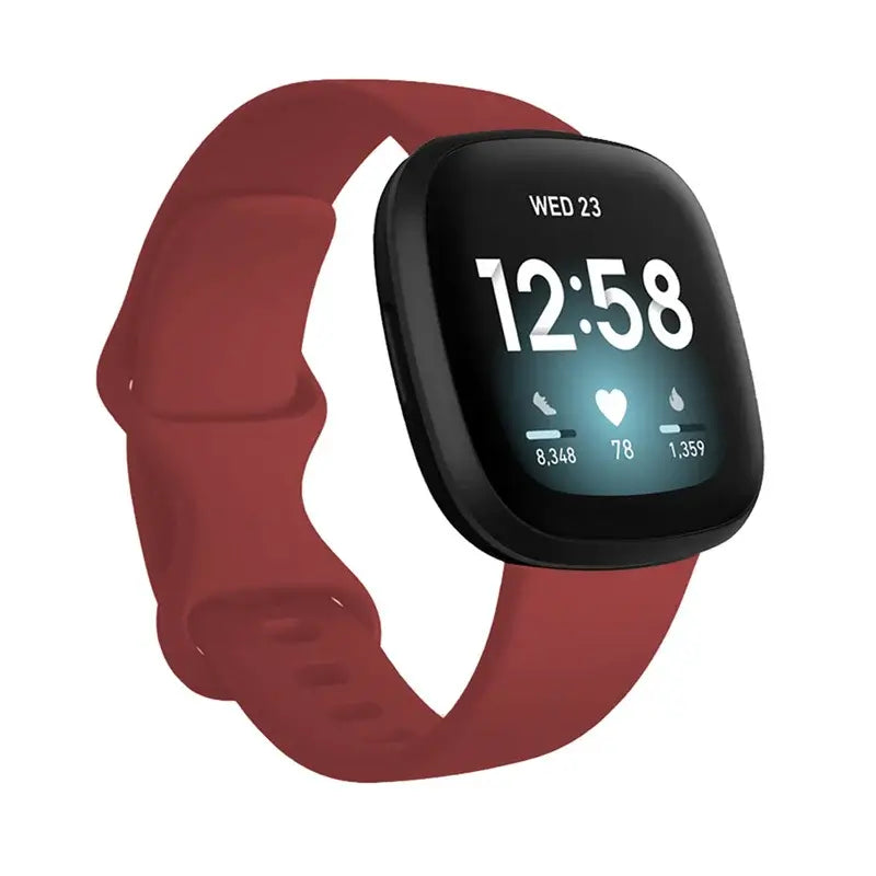 Fitbit Versa & Sense Silicone Double-Loop Band - Brick Red