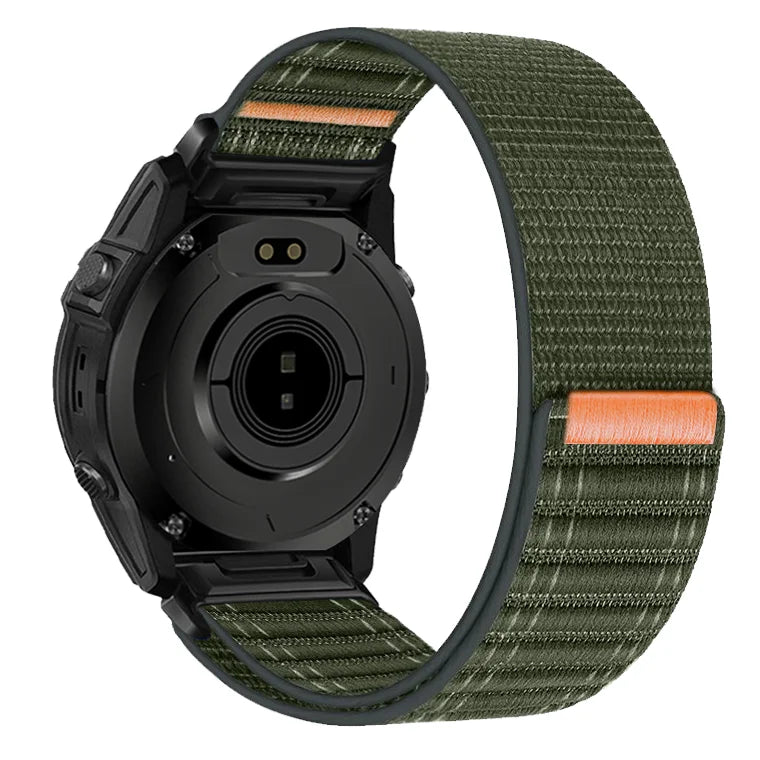 Army Green Garmin QuickFit 20/22/26mm Lightweight Nylon Loop Band