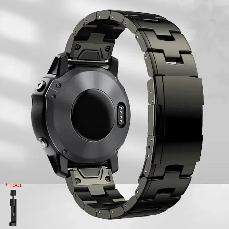 Garmin QuickFit Metal Link Band in Black - Style 4