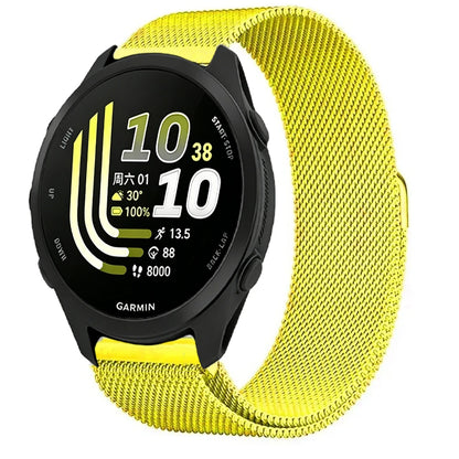 Yellow Garmin 20/22mm Quick Release Magnetic Milanese Band