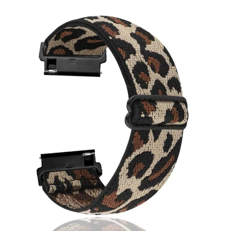 Polar Nylon Loop Band with Adjustable Slider — Leopard Print