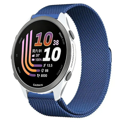 Blue Garmin 20/22mm Quick Release Magnetic Milanese Band