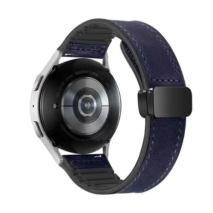 Garmin Leather and Silicone Magnetic Band in Navy Blue