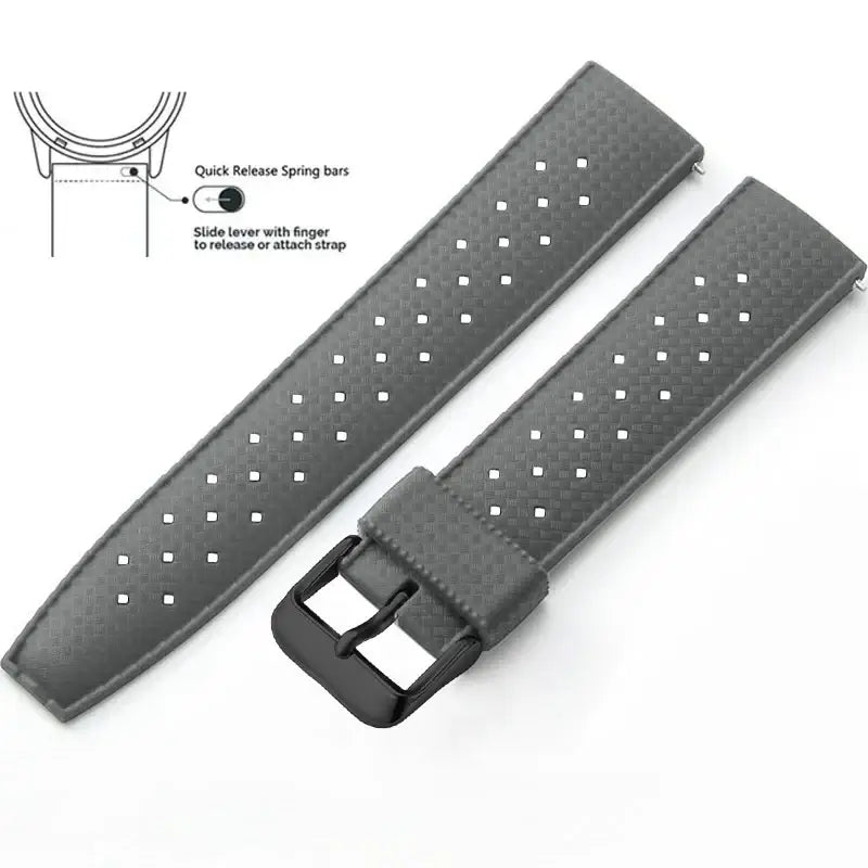 Tropic Silicone Band for Amazfit – Gray / Black Buckle (Option 4)